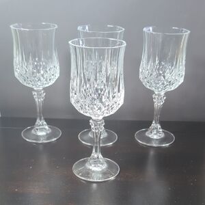 Set Of 4 Cristal d'Arques Longchamp Wine Glasses 6.5"